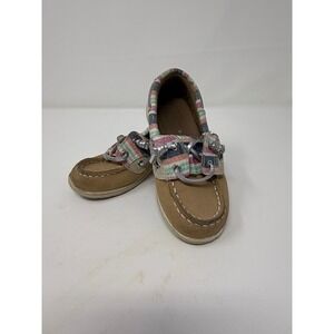 Sperry Boat Shoes Striped Accent Casual Comfort Loafers kids Sz 9